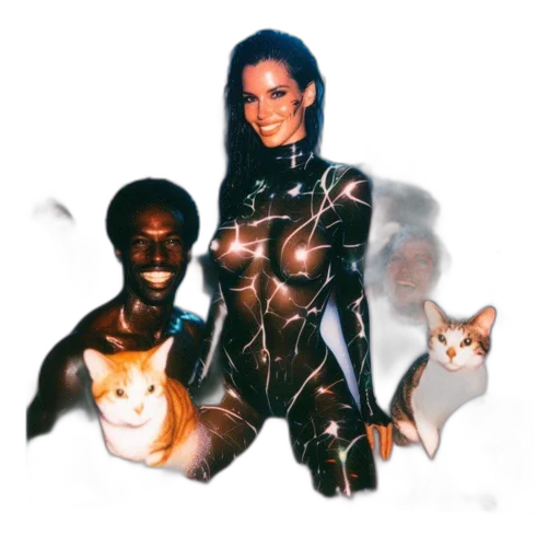 animal, robot, vaporwave, pixel art transparent PNG cut-out