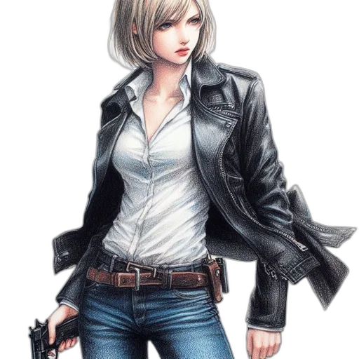 jacket, weapon, concept art, comic book art transparent PNG cut-out