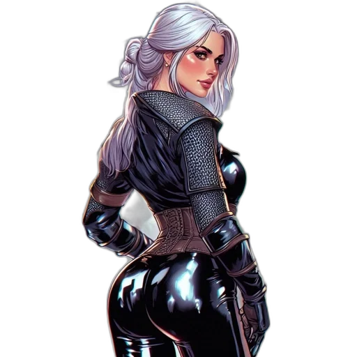 jacket, robot, weapon, comic book art transparent PNG cut-out