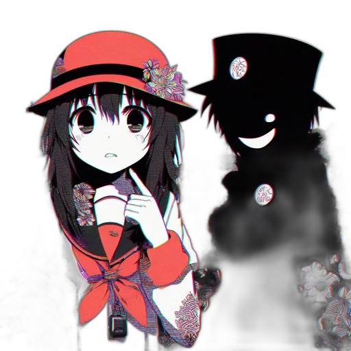 hat, mask, creature, staff transparent PNG cut-out
