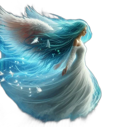 hair, dragon, fantasy art, photorealistic transparent PNG cut-out