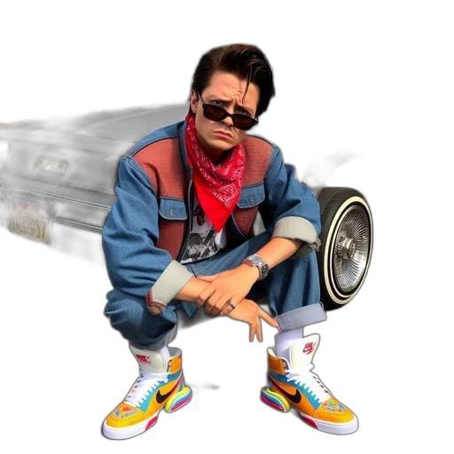 jacket, shoes, weapon, car transparent PNG cut-out