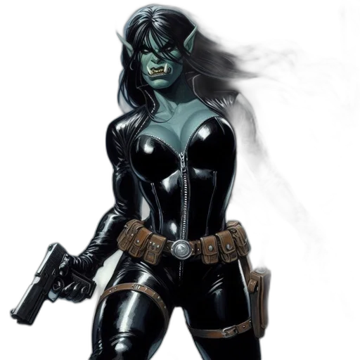 comic book art, concept art, fantasy art, cyberpunk transparent PNG cut-out