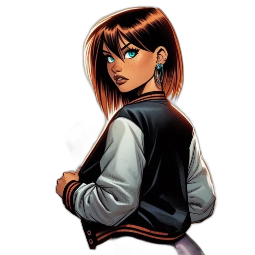 jacket, comic book art, cartoon, concept art transparent PNG cut-out