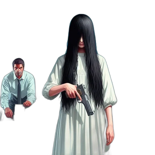 hair, dress, creature, mask transparent PNG cut-out