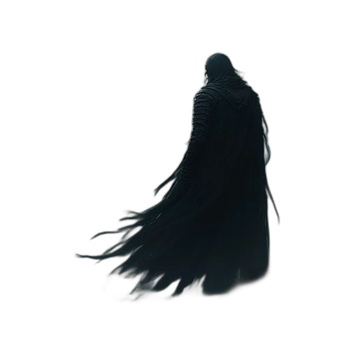 hair, dress, creature, staff transparent PNG cut-out