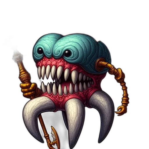 creature, staff, mask, face transparent PNG cut-out