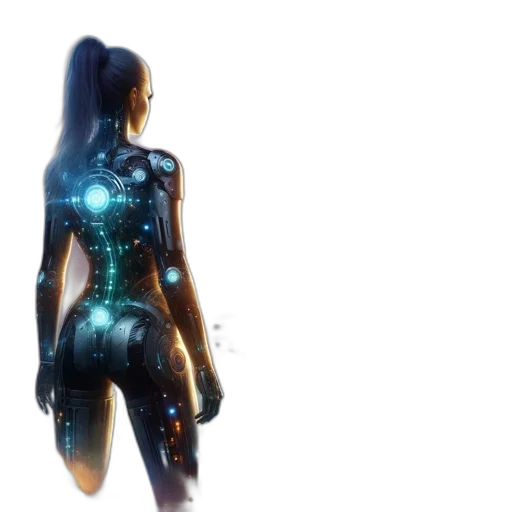 robot, dress, cyberpunk, concept art transparent PNG cut-out