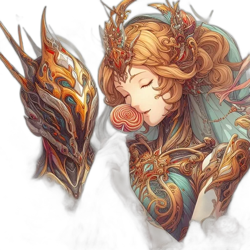 face, mask, crown, staff transparent PNG cut-out