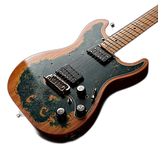 photorealistic, 3d render, electronic, guitar transparent PNG cut-out