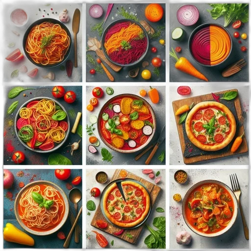 food, photorealistic, 3d render, colorful transparent PNG cut-out