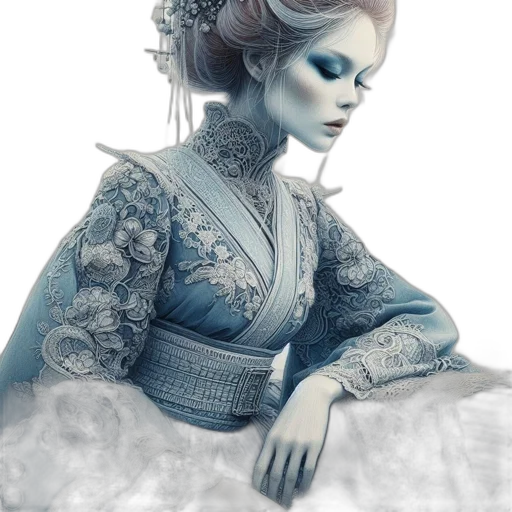 dress, jewelry, fantasy art, concept art transparent PNG cut-out