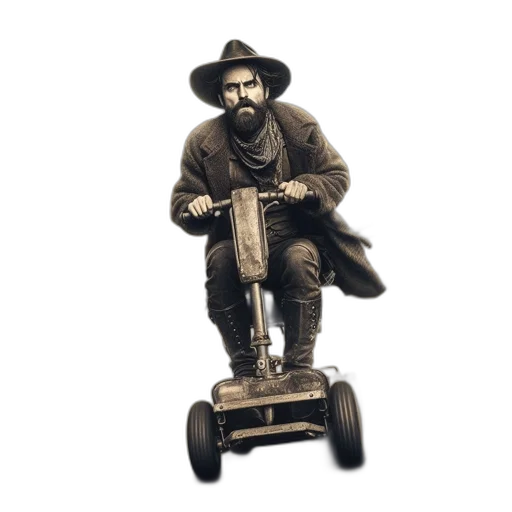 robot, staff, hat, car transparent PNG cut-out