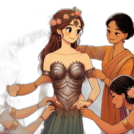 dress, concept art, fantasy art, comic book art transparent PNG cut-out