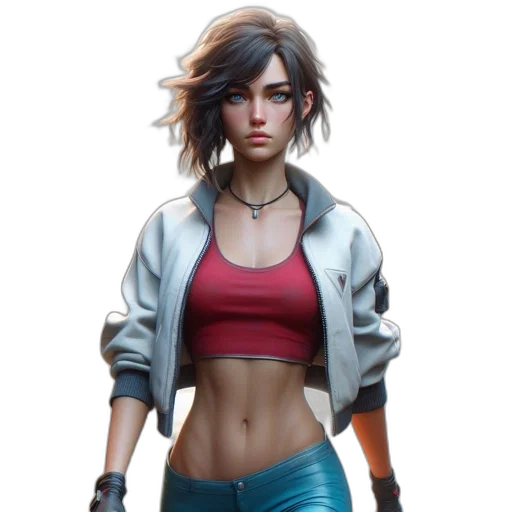 jacket, concept art, cyberpunk, comic book art transparent PNG cut-out