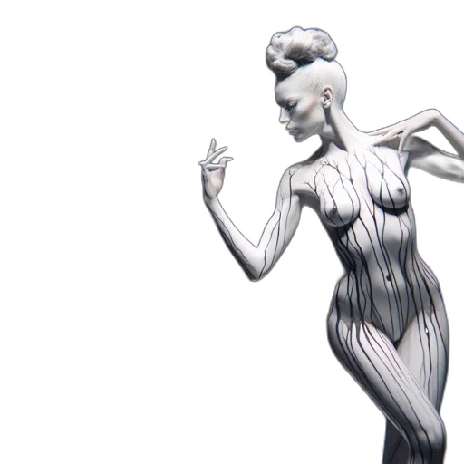 robot, dress, 3d render, concept art transparent PNG cut-out