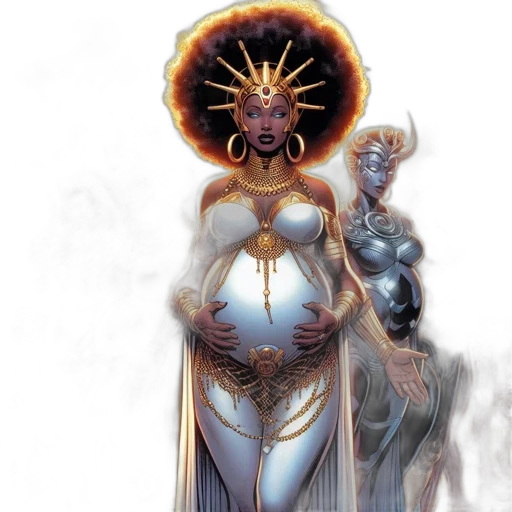 concept art, fantasy art, comic book art, golden transparent PNG cut-out