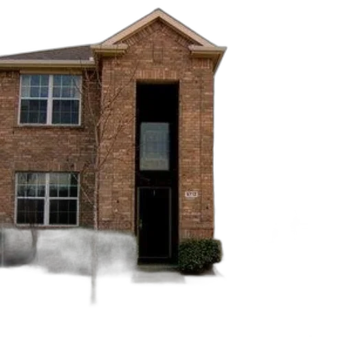 building, 3d render, photorealistic, two-story transparent PNG cut-out