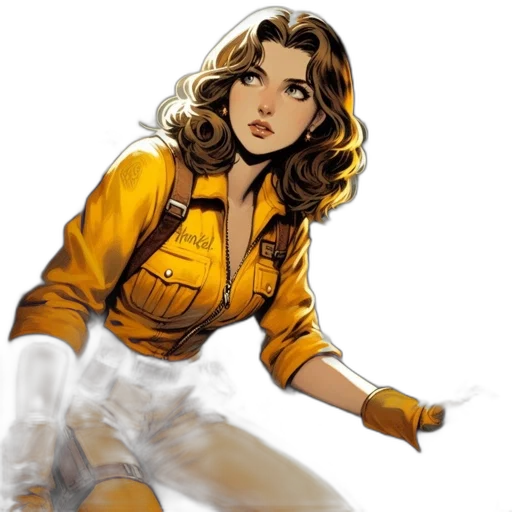 jacket, staff, comic book art, concept art transparent PNG cut-out