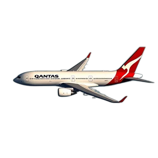 staff, photorealistic, qantas, boeing transparent PNG cut-out