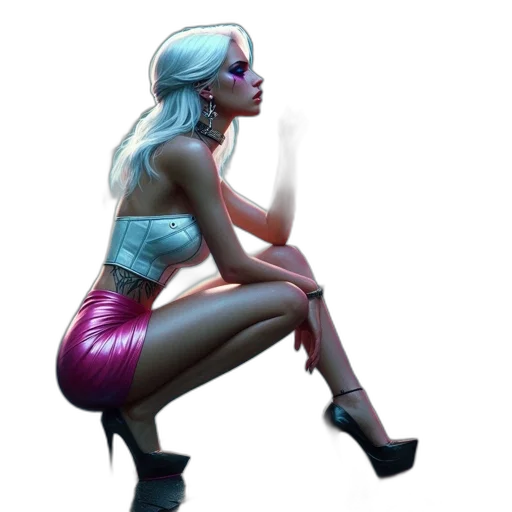 staff, dress, concept art, cyberpunk transparent PNG cut-out