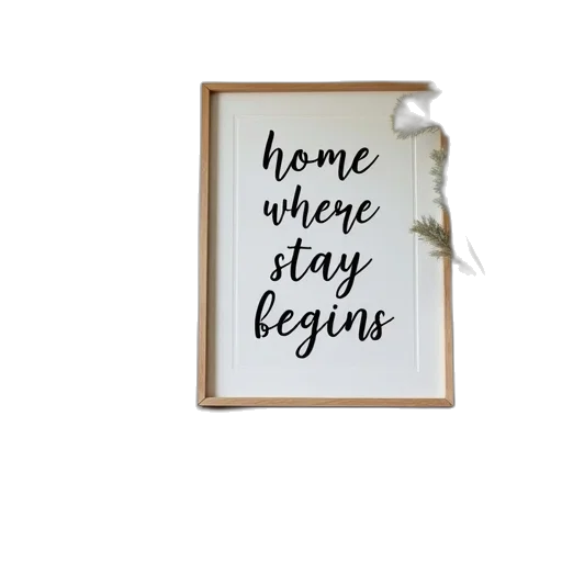 framed, sign, words, home transparent PNG cut-out