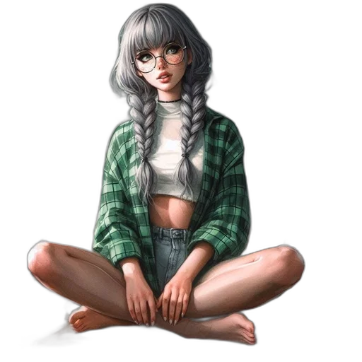 hair, jacket, dress, creature transparent PNG cut-out