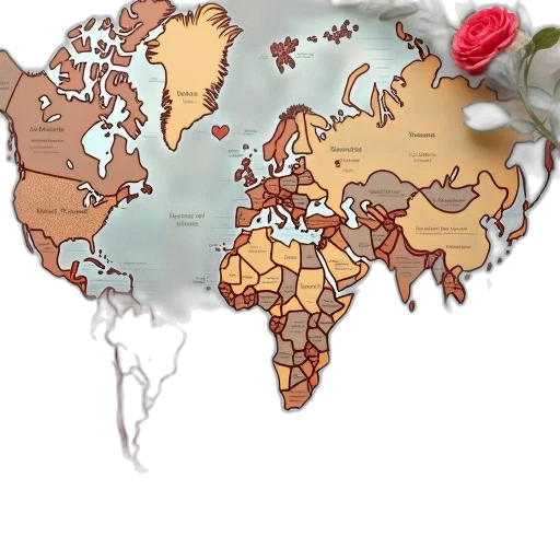 earth tones, illustrated, map, wedding transparent PNG cut-out
