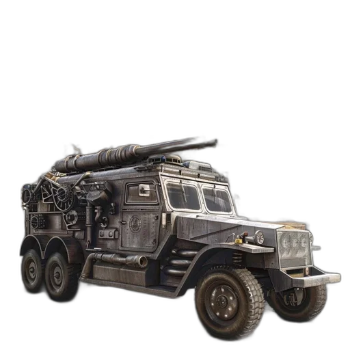 weapon, car, concept art, 3d render transparent PNG cut-out