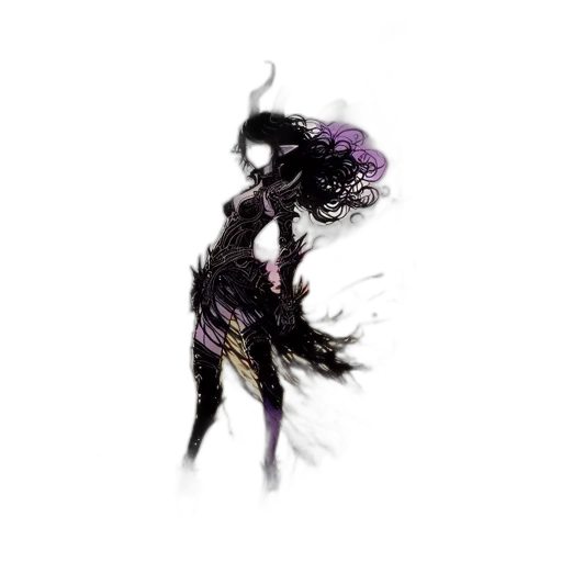 dragon, creature, hair, staff transparent PNG cut-out