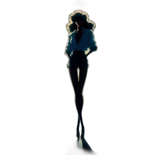 dress, hair, staff, creature transparent PNG cut-out