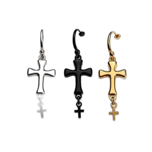jewelry, dark, set, three transparent PNG cut-out