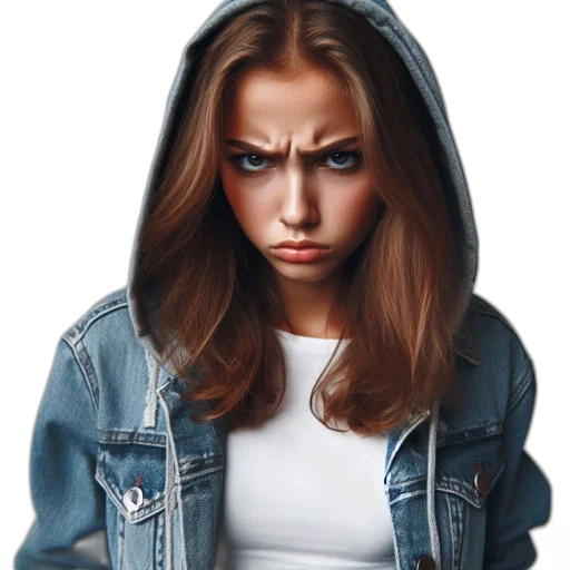 face, jacket, hair, jewelry transparent PNG cut-out