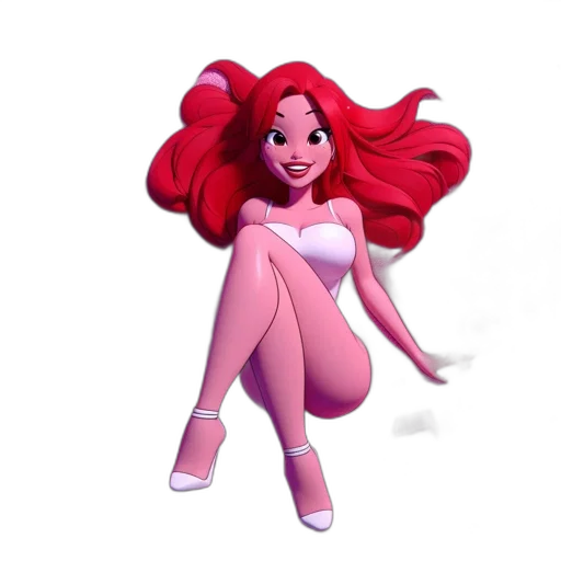 dress, hair, 3d render, concept art transparent PNG cut-out
