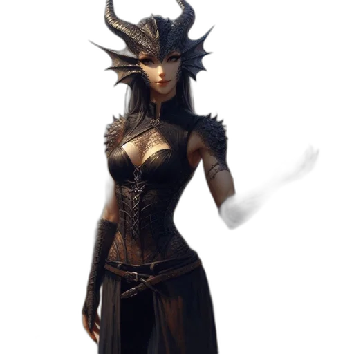 staff, dress, dragon, mask transparent PNG cut-out