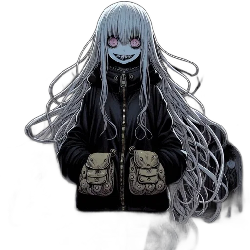 mask, creature, jacket, hair transparent PNG cut-out