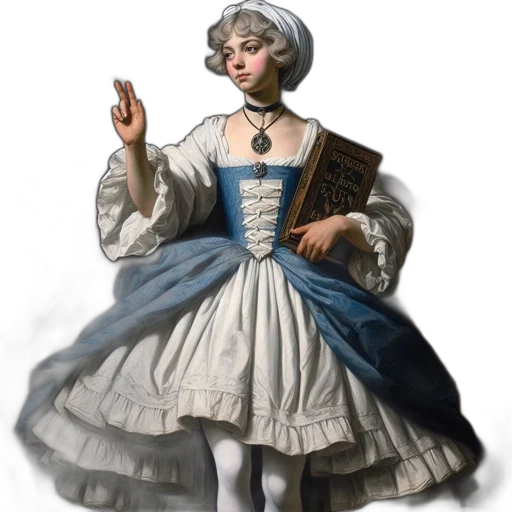 dress, staff, jewelry, concept art transparent PNG cut-out