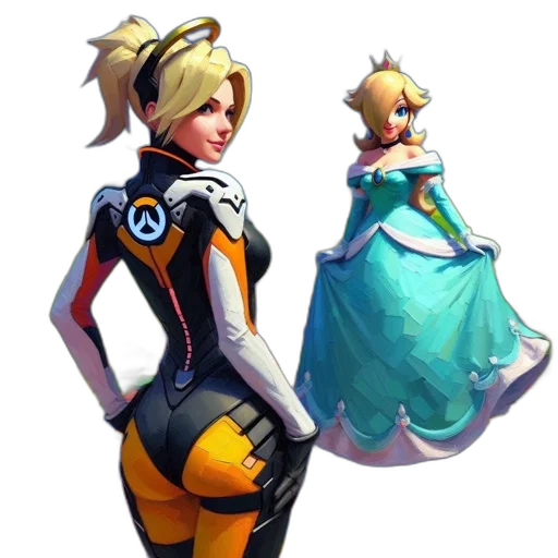 dress, staff, weapon, robot transparent PNG cut-out