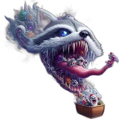 creature, dragon, mask, staff transparent PNG cut-out