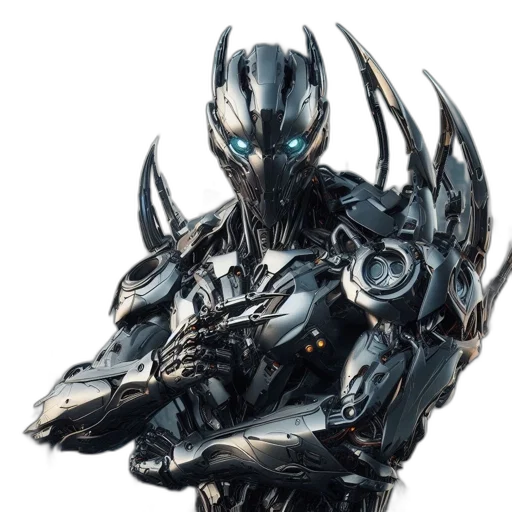 robot, mask, dragon, weapon transparent PNG cut-out