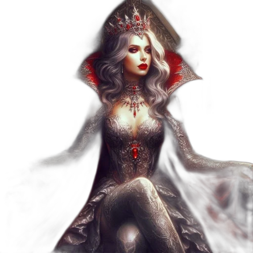 crown, dress, jewelry, fantasy art transparent PNG cut-out