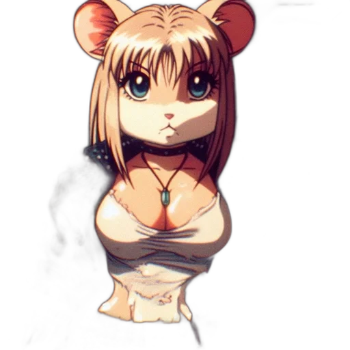 staff, animal, anime, pixel art transparent PNG cut-out