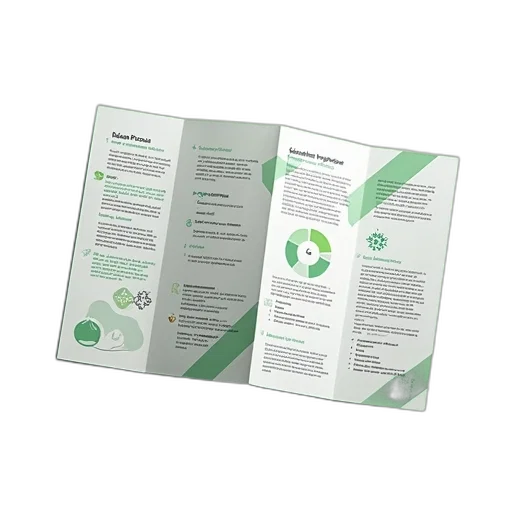 green, detailed, brochure, white transparent PNG cut-out