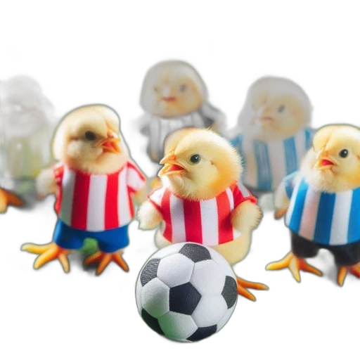3d render, several, chicks, colorful transparent PNG cut-out