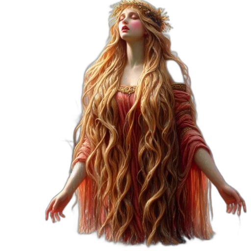 hair, dress, fantasy art, concept art transparent PNG cut-out