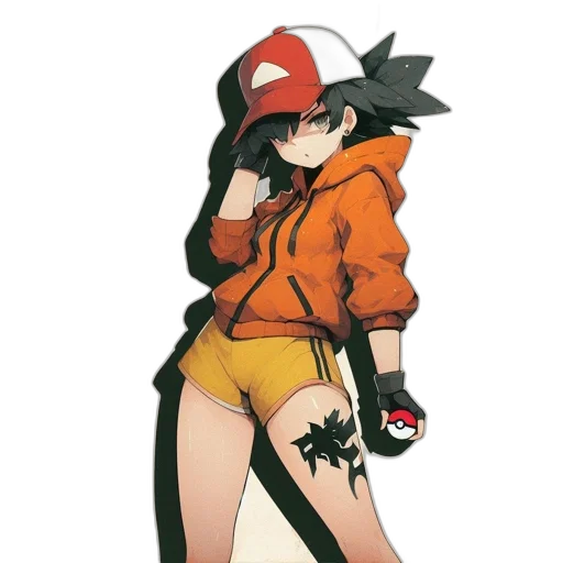 jacket, hat, weapon, staff transparent PNG cut-out
