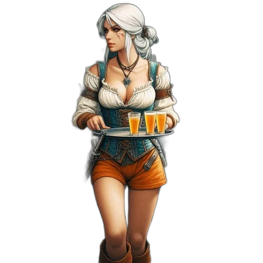 jacket, staff, dress, weapon transparent PNG cut-out