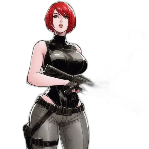 dress, robot, weapon, staff transparent PNG cut-out
