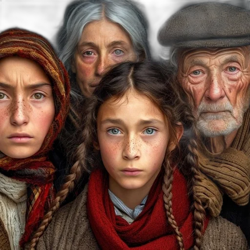 face, photorealistic, oil painting, concept art transparent PNG cut-out