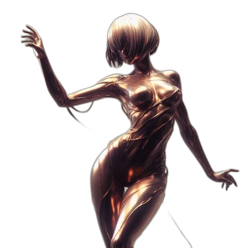 dress, robot, creature, hair transparent PNG cut-out